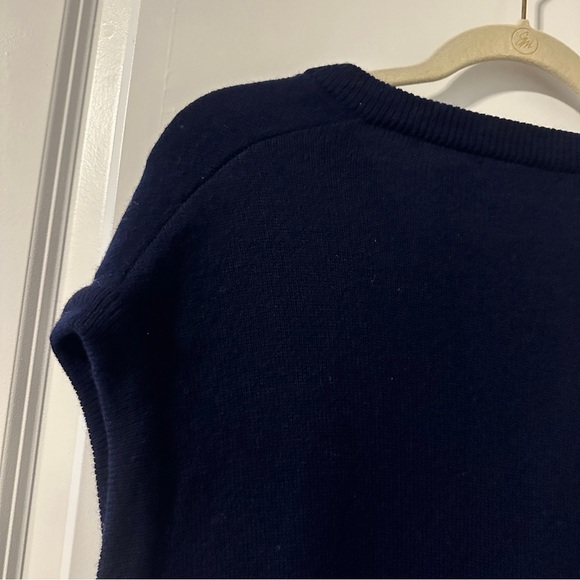 Vintage 80s/90s Eddie Bauer Navy Blue Knit V-Neck Sweater Vest Men’s Size XL - Picture 10 of 15